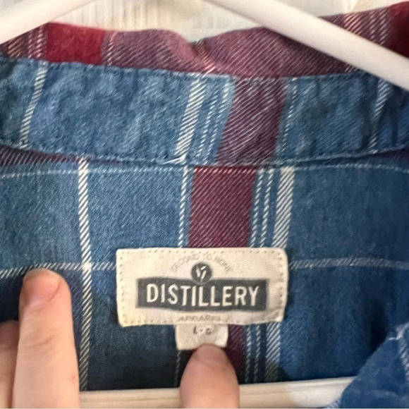 Distillery men’s pearl snap button‎  down shirt size large - Picture 2 of 3